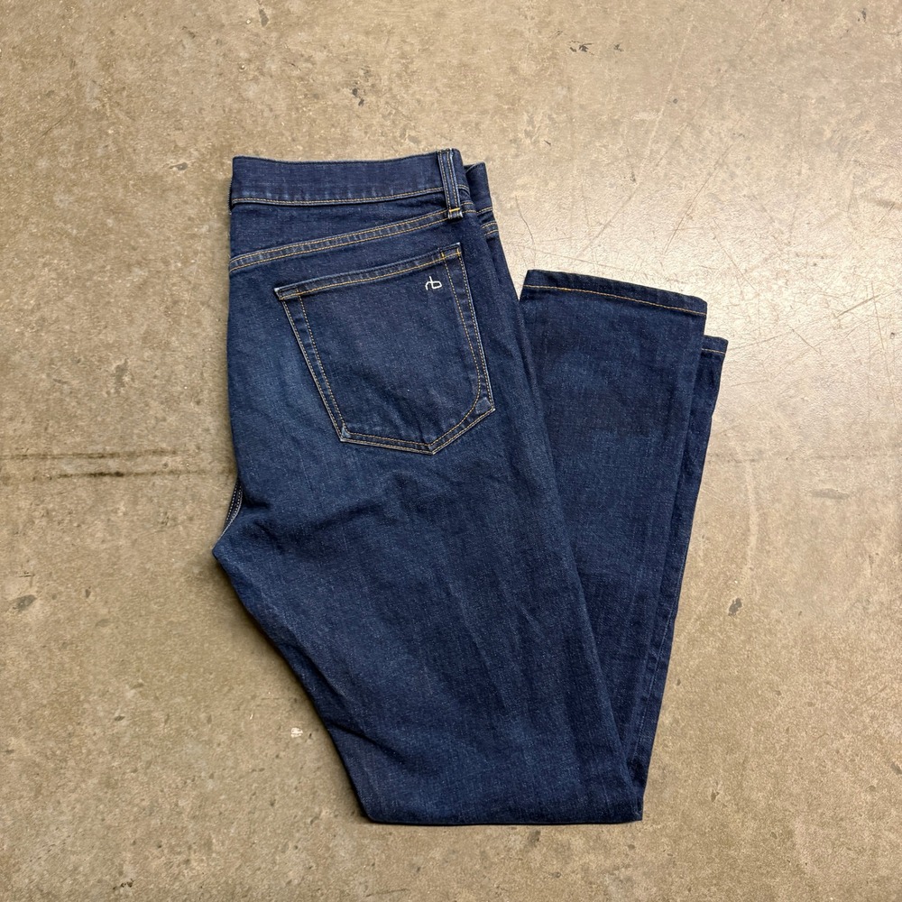 Rag & Bone Fit 2 Slim Dark Wash Jeans Mens 32 Made in USA Indigo Denim